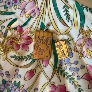 Tarot Card Pendants (3 of Swords, Hermit)